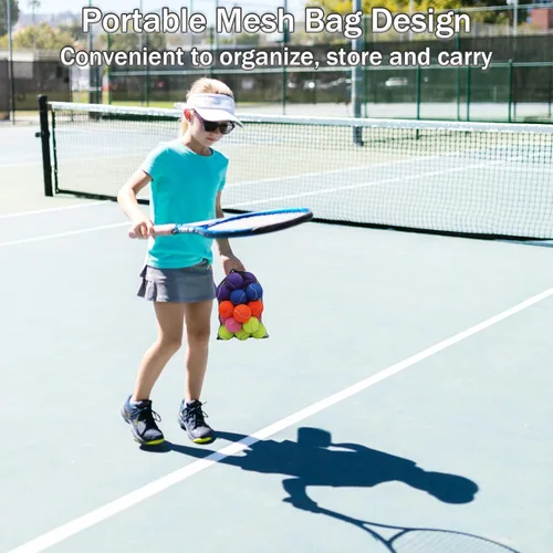 Miniatura 5 de SHYUJAJIE Pelotas de tenis, paquete de 6 pelotas de tenis de entrenamiento, pelotas de práctica de alta elasticidad para principiantes, pelotas