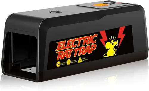 Trampas eléctricas para ratas y ratones para el hogar, eliminación instantánea de 2800 V, diseño cerrado seguro para mascotas, limpieza sin
