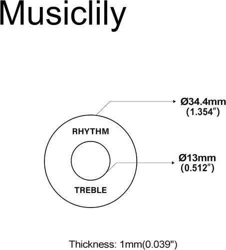 Miniatura 2 de Musiclily Placa de interruptor de palanca de guitarra LP autoadhesiva, interruptor de pastilla, anillo de agudos para guitarra eléctrica estilo Les