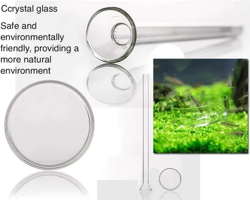 Miniatura 5 de Tubo y plato de alimentación de camarones 2 en 1, bandeja de tubo de alimentación de camarones de cristal transparente para pecera, acuario