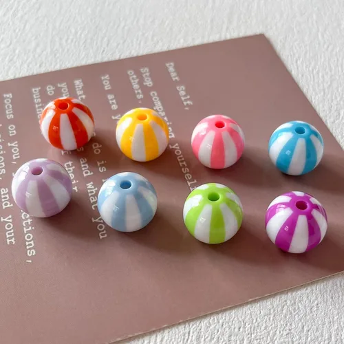 Miniatura 5 de Cuentas acrílicas de 16 mm 100 unidades Cuentas coloridas Cuentas redondas multicolor para hacer joyas DIY (Cuentas esféricas) pcspcs Cuentas de bola