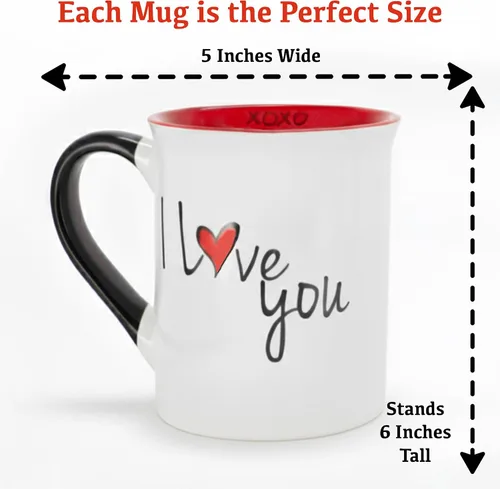 Miniatura 7 de Cottage Creek Tazas Juego de 2 tazas de café de cerámica de 16 onzas Tazas de café I Love You More para hombres y mujeres Perfecto compromiso