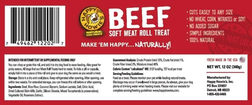 Miniatura 7 de Happy Howie's Rollo de Carne Suave para Premios – Rollos de Comida Suave para Perros, Ingredientes Naturales, para Todos los Perros, Hecho