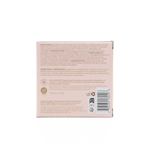 Miniatura 6 de ATTITUDE Champú para bebés sin plástico y barra de jabón corporal, verificado por EWG, dermatológicamente probado, vegano, sin perfume, 3 onzas