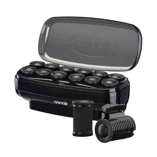 Conair - Rulos calientes para cabello largo, mediano y corto, 12 rulos calientes Jumbo de 1 ½" con clips, rizadores para mujeres, volumen y rizos,