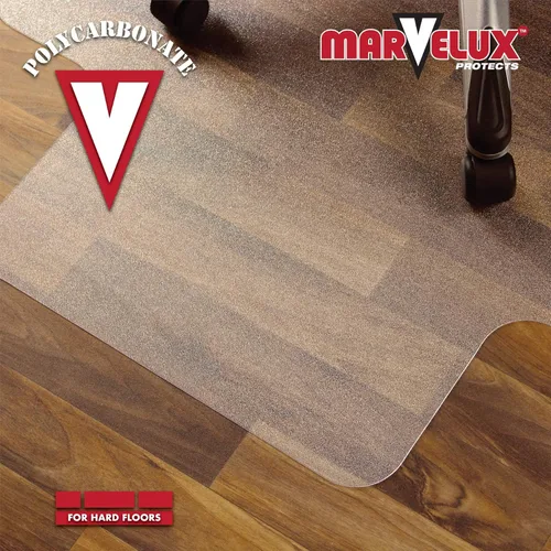 Miniatura 4 de Marvelux Alfombrilla de policarbonato resistente para silla de oficina para suelos de madera dura de 47 x 53 pulgadas Protector de piso duro