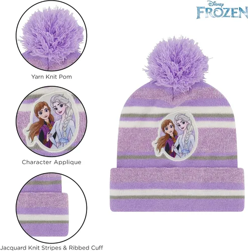 Miniatura 4 de Disney - Juego de gorro de invierno para niñas, bufanda y guantes para niños pequeños, 2-4 o Frozen Elsa & Anna, sombrero, bufandas y guantes