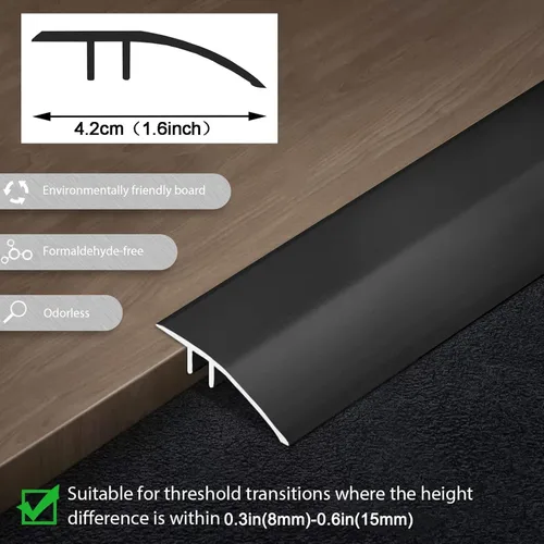 Miniatura 2 de HJXGQJM Tira de ajuste de alfombra, tira de umbral de transición de piso de aluminio, tiras de transición de piso, para unir huecos en el piso