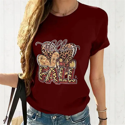 Miniatura 3 de Camiseta casual de verano con cuello redondo y manga corta para mujer ADD557