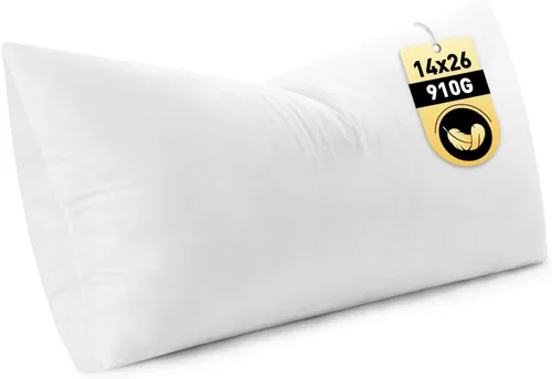 Miniatura 19 de MIULEE - Relleno de almohada de 12x16 pulgadas con plumas y plumón, almohada esponjosa y cómoda con tela de algodón para cama, sofá y sillón