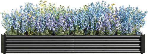 Miniatura 8 de Cama de jardín elevada galvanizada para verduras, jardineras elevadas al aire libre, camas de jardín elevadas de metal, kit de acero para verduras