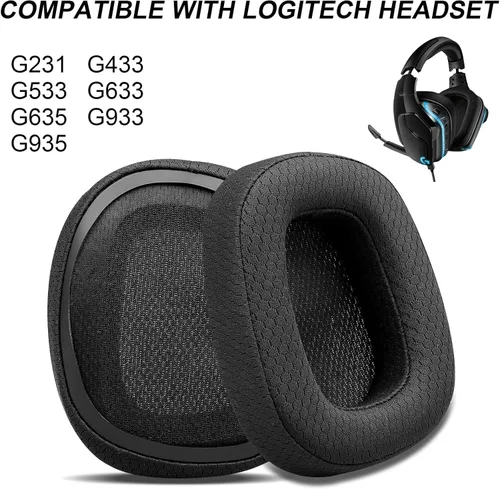 Miniatura 2 de Almohadillas de repuesto para Logitech G533 G633 G935, GVOEARS Almohadillas de gel refrescante para Logitech G231 G433 G533 G633 G635 G933 G935 G935