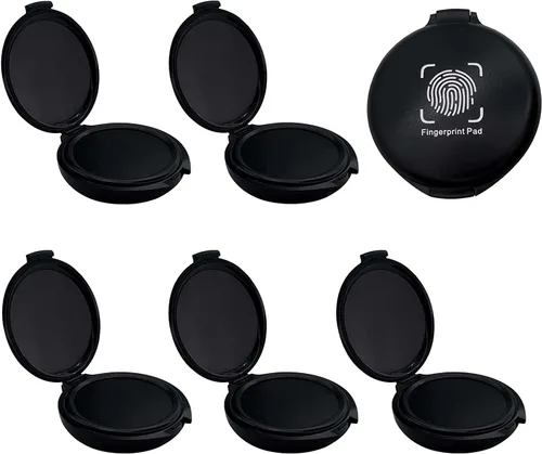 Miniatura 8 de Almohadilla de tinta de huellas dactilares, almohadilla de tinta negra para suministros notariales, kit de huellas dactilares portátil para Negro 1