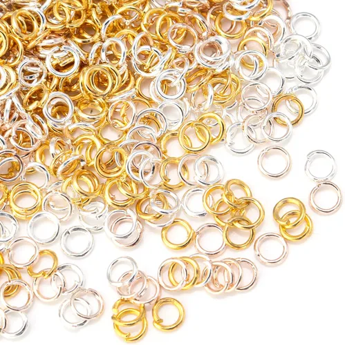 Miniatura 8 de 1600 piezas de anillos abiertos de plata para hacer joyas, juego de anillos de plata bañada en plata para joyería