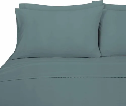 Miniatura 218 de ROYALE LINENS Juego de sábanas Cal King de 4 piezas, ropa de cama de microfibra suave cepillada de 1800 hilos, 1 sábana bajera, 1 sábana encimera, 2