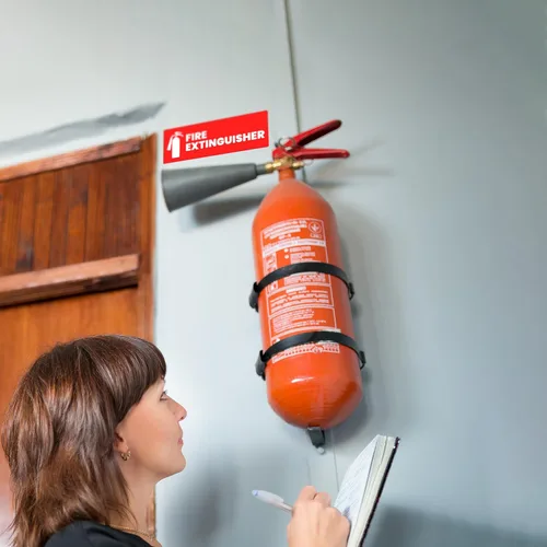 Miniatura 4 de Adhesivo para extintor de incendios para negocios, oficina, comercial, propietario (alquiler a corto plazo), letrero de extintor de incendios de Rojo