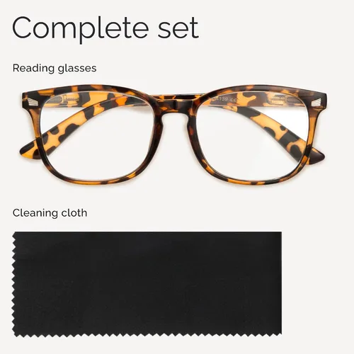 Miniatura 6 de CCVOO Lentes de lectura con estampado elegante, filtro de luz azul y protección UV, marcos cuadrados, lectores para mujer Leopardo
