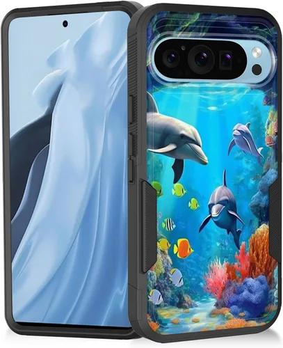 Miniatura 60 de Funda para Pixel 7a, resistente de doble capa híbrida de policarbonato duro de goma suave a prueba de golpes para Google Pixel 7A 6.1 pulgadas