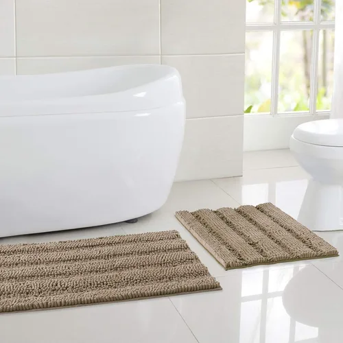 Miniatura 51 de NICETOWN Tapete negro para baño, antideslizante, suave, absorbente de agua, tapete de bajo perfil para entrada, tapete para vestíbulo, puerta
