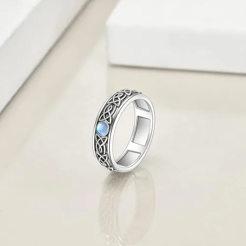 Miniatura 5 de POPLYKE Anillos giratorios giratorios de plata de ley para mujer, para aliviar el estrés, regalo