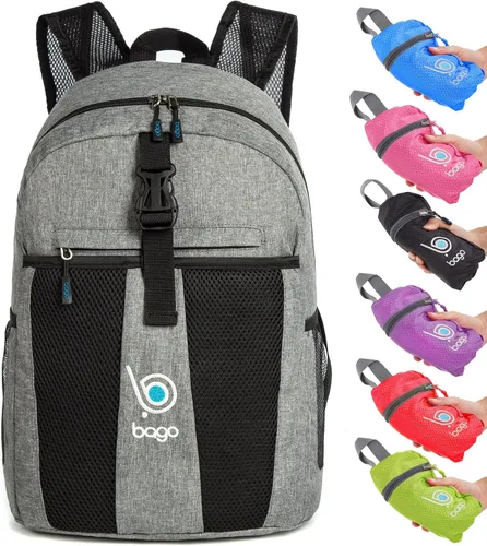 Miniatura 9 de bago Mochila ligera para senderismo para mujeres y hombres - Paquete de viaje de 25 litros - Mochila plegable de senderismo ultraligera para acampar