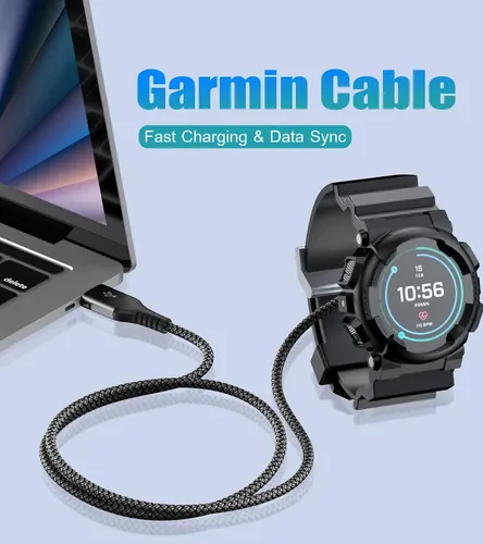 Miniatura 2 de Garmin - Cable cargador de reloj [2 unidades, 4 pies] compatible con Garmin Fenix 8 7 7X Pro 6 6X 5 5S 5X, Forerunner 965 955 945 265 245 55, Negro