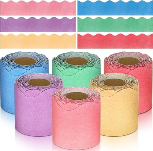 Miniatura 15 de TaoBary 6 Rollos 59.98 m Decoraciones de Bordes de Tablero de Anuncios de Navidad y de Invierno para el Aula, Bordes Dentados para Tablero de negro