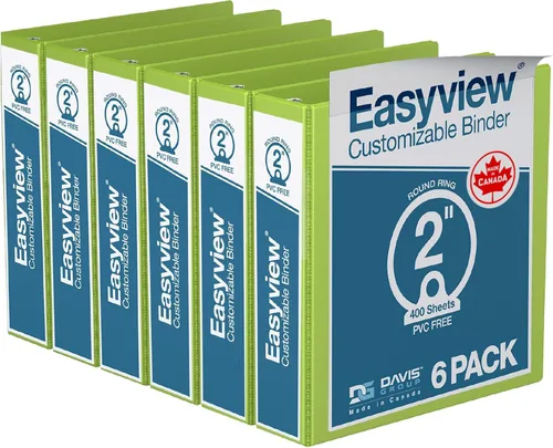Miniatura 50 de Easyview - Carpetas prémium de 3 anillas con cubiertas transparentes y anillos redondos, carpetas para la escuela u oficina, 1 pulgada, paquete