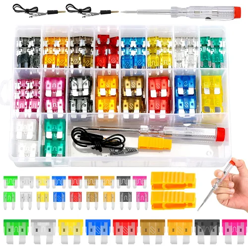 Kit surtido de fusibles, 306 piezas para automóvil, barco, camión, SUV, automotriz, surtido, fusibles de cuchilla de repuesto, estándar, mini y