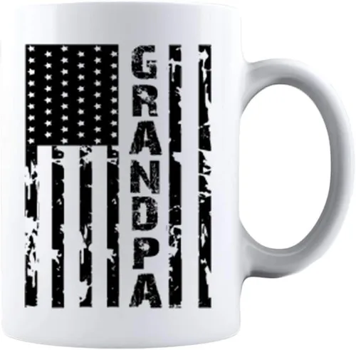 Miniatura 8 de Kropsis Taza de café de cerámica con diseño de bandera americana para familiares y amigos, color blanco