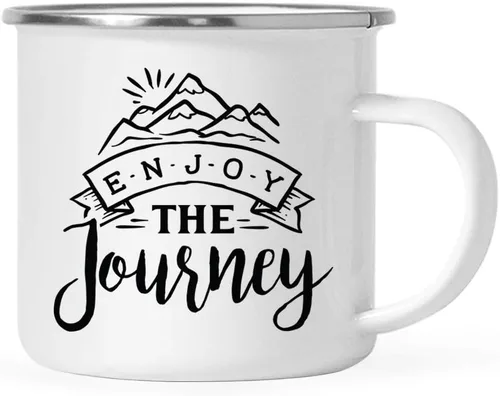 Miniatura 31 de Andaz Press Taza de café de acero inoxidable de 11 onzas, regalo de «And So The Adventure Begins», 1 paquete, cumpleaños, Navidad, exteriores, boda
