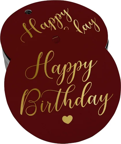 Miniatura 43 de Etiqueta de papel para colgar con texto en inglés «Happy Birthday» (50 unidades)