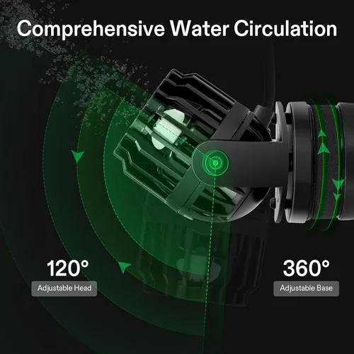 Miniatura 3 de VIVOSUN Aquarium Wave Maker, 3432GPH 40W Bomba de circulación con controlador y base de succión magnética, cabezal de potencia sumergible ajustable