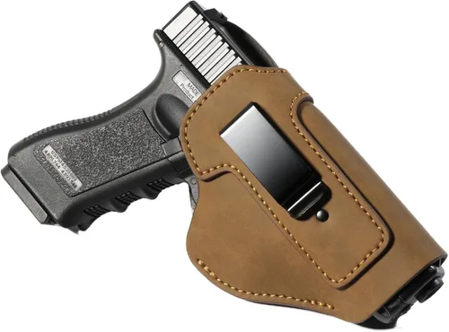 Miniatura 6 de Fundas de pistola para pistolas universales de 0.354 in Funda de cuero de microfibra IWB OWB Fit Glock17/19/42/43X LCP380 Sig XD45/P320 Taurus