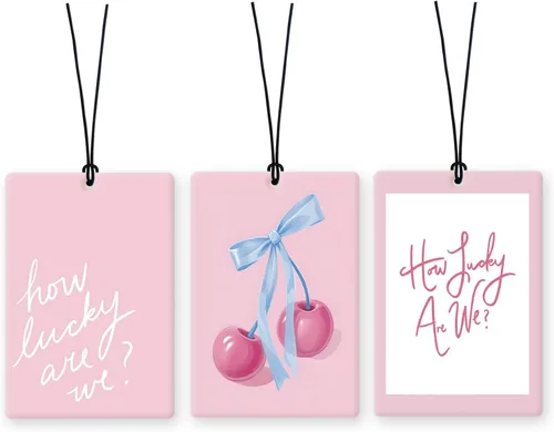 Miniatura 9 de Lacama Ambientador cristiano para automóvil, 3 piezas, lazo rosa y negro, coqueta con versículo bíblico cristiano, ambientador para mujeres y niñas