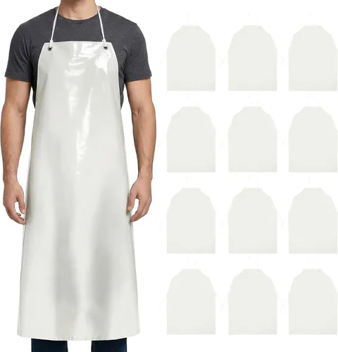 Miniatura 7 de Xpose Safety Heavy Duty Vinyl Waterproof Aprons, White - For Home, Industrial and Commercial Use - Chemical Resistant Blanco