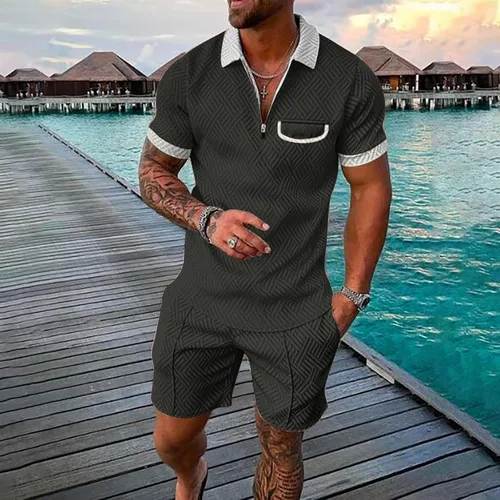 Miniatura 2 de Traje de verano para hombre casual chándal para hombre 3D manga corta traje pantalones cortos playa tropical hawaiano SS cuerpo hombre loco