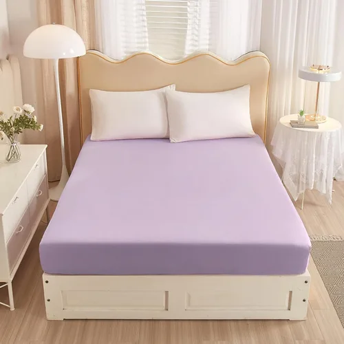 Miniatura 21 de Sábana bajera ajustable de algodón lavado 100% en color topo con diseño Gingham para cama queen, con bolsillo profundo de 15 pulgadas, sábana bajera