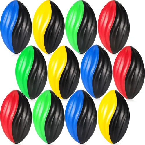 Jerify 12 minibalones de fútbol de espuma para niños y estudiantes, juguetes de fútbol en espiral pequeños de 7 pulgadas, fácil agarre, impermeable,