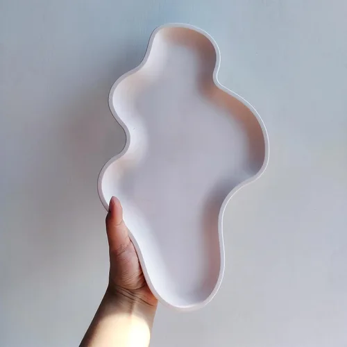 Miniatura 5 de Wehous Moldes de hormigón de resina irregular, bandeja en forma de nube, molde de silicona, contenedor de almacenamiento creativo, baratija, plato