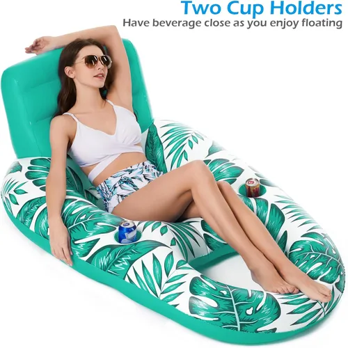 Miniatura 3 de Jasonwell Flotador Inflable para Piscina para Adultos - Flotadores de Piscina Tumbona Flotadores Balsa Silla Flotante para Piscina de Lago