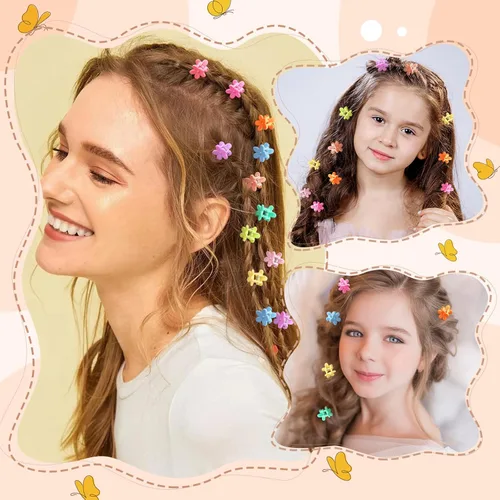 Miniatura 5 de CHANACO Juego de accesorios para el cabello de mariposa, 80 pinzas florales, mini pasadores y bonitos clips para niños pequeños para niñas y mujeres