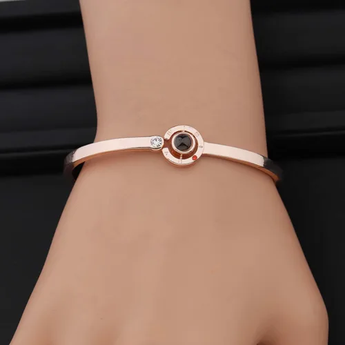 Miniatura 6 de MYOSPARK Pulsera con texto en inglés "I Love You" en 100 idiomas con texto en inglés "The Memory of Love", regalo para pareja, familia, mejores