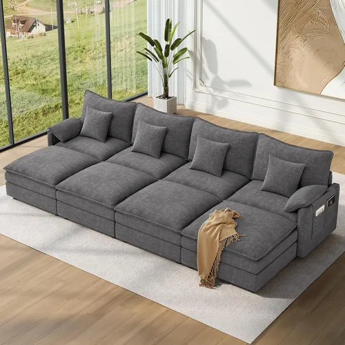 Miniatura 108 de Vesgantti 2 Piece Loveseat & 3 Seater Sofa Set, Modular Cloud Couch, Beige