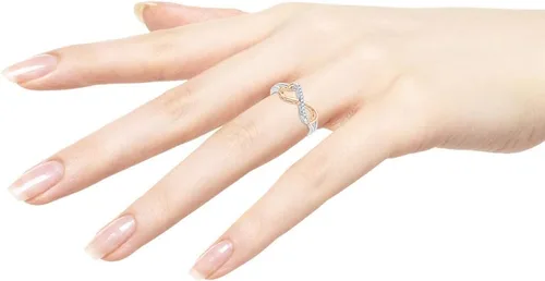 Miniatura 5 de KATARINA Anillo de diamantes infinito en forma de corazón en plata de ley en dos tonos (120 cttw, J-K, I1-I2)