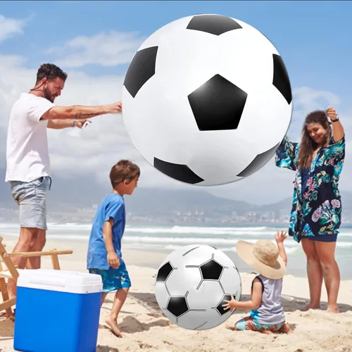 Miniatura 4 de Pelota de fútbol inflable gigante de 27 pulgadas, pelotas de playa grandes a granel, juguetes de piscina, juguetes de playa, decoración de fiesta