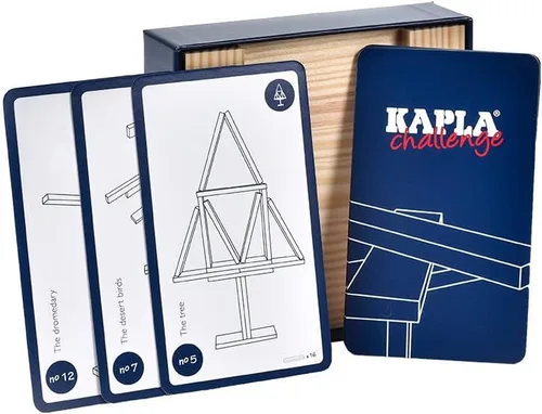 Miniatura 4 de KAPLA Challenge - Juego de construcción de madera, 16 tablones de construcción y 12 cartas de desafío