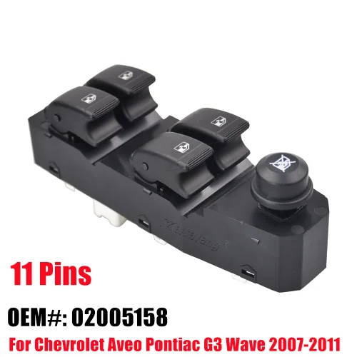 Miniatura 3 de Interruptor maestro de elevalunas eléctrico LHD Interruptor de control principal de elevalunas eléctrico Interruptor de control de botón de cristal