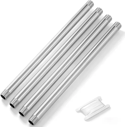 Miniatura 19 de TAISHER 2 accesorios de tubería de acero inoxidable, 1/2 "NPT x 1/2" NPT macho roscado, tubo fundido de pezón de 6 pulgadas de longitud