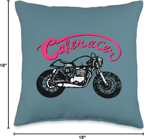 Miniatura 4 de American Cafe Racer Motorcycle Apparel and Merch Cafe Racer Biker - Cojín de 16 x 16 pulgadas, multicolor